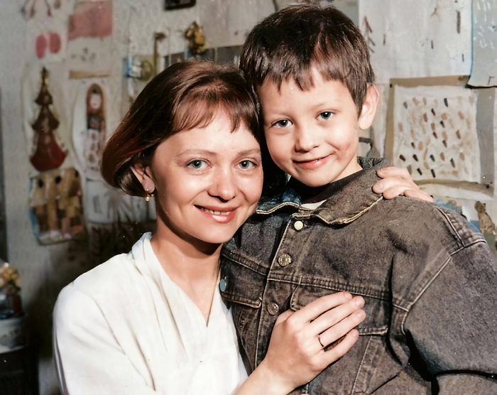 Татьяна Божок с сыном Сережей